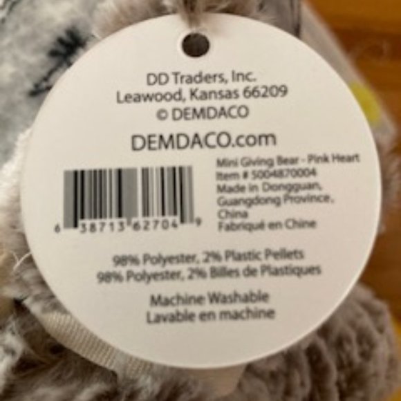 Handmade Plush Giving Mini Giving Bear by Demdaco, brand new, out of the box - Picture 7 of 7
